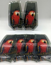 New OK Lighting Touch Lamp Replacement Glass Set of 6 Panels Parrot Parrots Bird