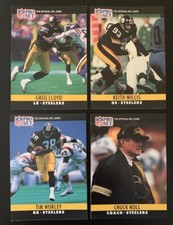 1990 Pro Set #272, #273, #274 & #275 Pittsburgh Steelers Football Card Lot