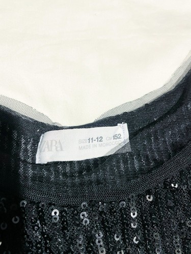 Zara Girls Black Sequin Sparkle Top Sleeveless size 11-12 - Picture 5 of 6