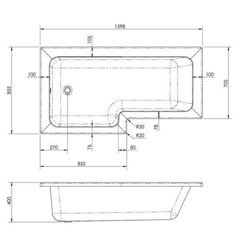 Modern Bathroom Suite 1600mm LH/RH L Shaped Bath Screen Toilet Basin & Pedestal - Picture 8 of 34