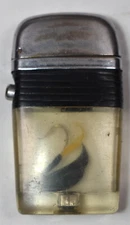Vintage Scripto Vu Fishing Lure Black Band Cigarette Lighter