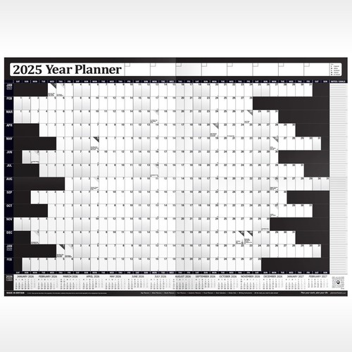 Calendario planificador de pared anual 2025 gráfico anual✔ vacaciones hogar oficina personal escuela - Imagen 16 de 25