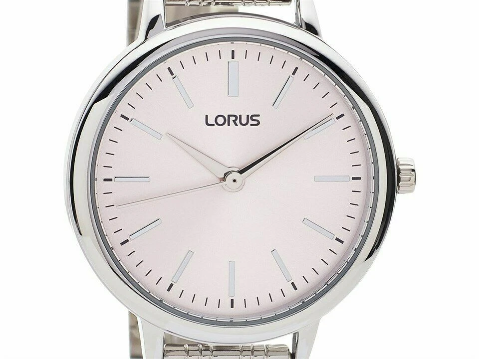 NEW LADIES LORUS WATCH S0FT PINK DIAL STAINLESS STEEL BRACELET WATER RESISTANT