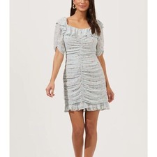 ASTR THE LABEL Ruffle Neck Ruched Mini Dress Sz M
