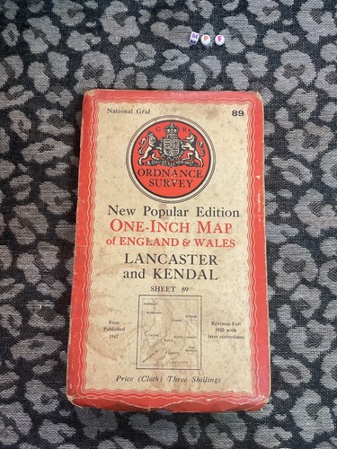 Vintage 1947 Ordnance Survey Map Atlas , Lancaster Kendal
