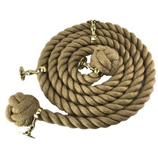 24mm Natural Jute Bannister Stair Rope x 10 FT c/w 4 Polished Brass Fittings