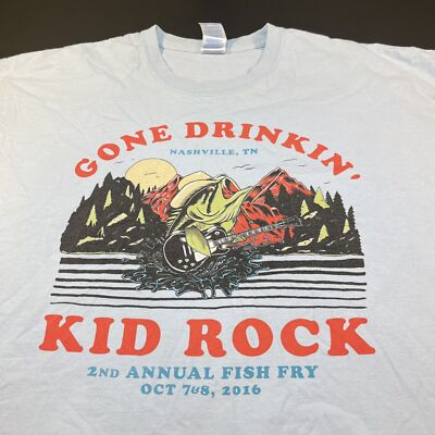 KID ROCK FISH FRY Gone Drinkin' Nashville Tennessee Concert Tour T SHIRT Sz  XXL