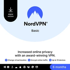 NordVPN Basic, 10 Devices, 6-Month, Premium VPN Software, Digital Code