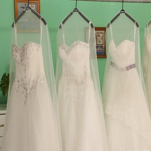Long Transparent Soft Tulle Dust Cover Home Clothes Wedding Dress Protector+ - Imagen 6 de 15
