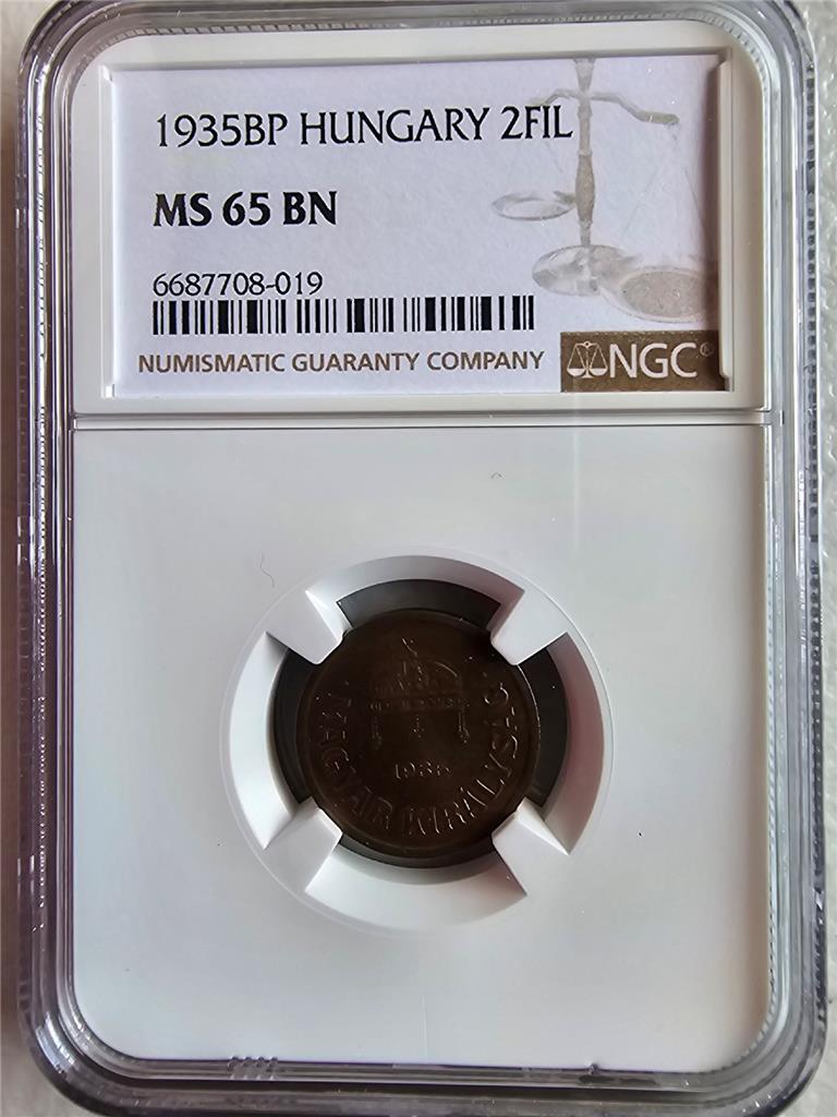 Hungary 2 Filler 1935BP NGC MS 65 BN