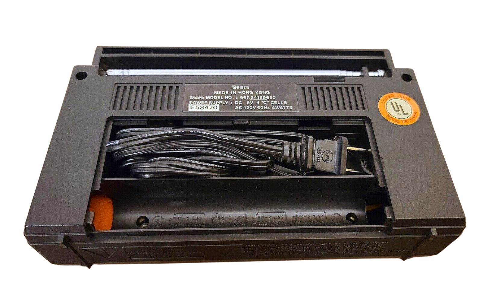 Sears Sr2000 Series AM/FM Radio, 1980's Portable Boombox AC/DC, Compact ...