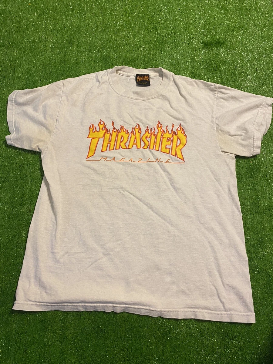 Thrasher T-Shirt Flame Logo (white)