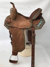 Western Barrel Racing Horse Saddle Premium Leather  with tack set 10'' to 18' in