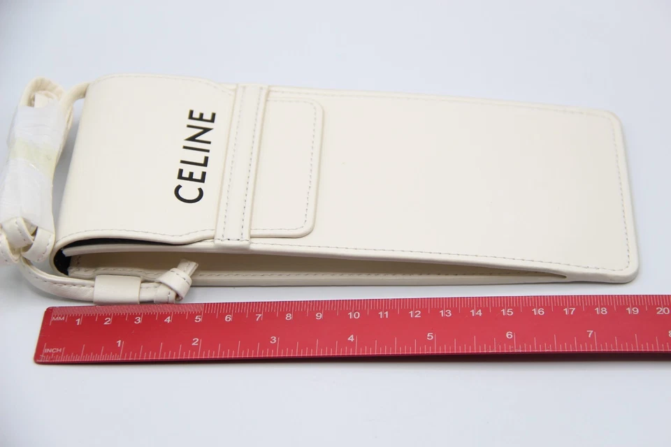 NUEVO CELINE CORREA DE CUERO BLANCO HOMBRO SUAVE GAFAS GAFAS GAFAS DE SOL ESTUCHE CAJA Foto 4 de 4