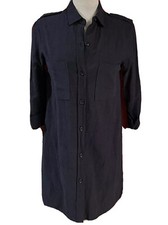 NWT ZARA Navy Blue 3/4 Sleeve Button Front “The Army Dress” - XS / $69.90