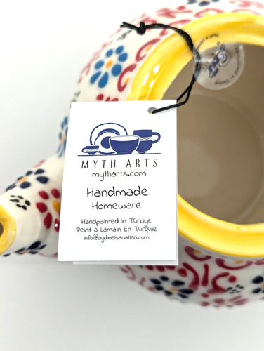 New Myth Arts Turkish Handmade Ceramic Teapot with Raised Pattern and Lid - Picture 8 of 12