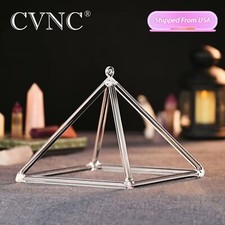CVNC8inch Quartz Clear Crystal Singing Pyramid Bowl Sound Energy Sound Healing