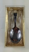 Vintage 60's Oneida 1881 Rogers Silver Plate Curved Baby Spoon new orig.box P.O.