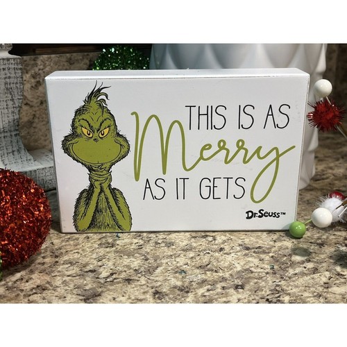 Dr. Seuss How The Grinch Stole Christmas Sign "This is as MERRY as It Gets" U87 - Picture 2 of 7