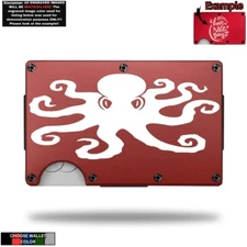 Octopus Sea Life Aquatic Laser Engraved Onto An Aluminum Wallet