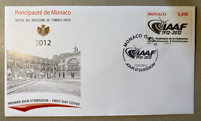 MONACO - FDC - Hundertjahrfeier Internationaler Leichtathletikverband (IAAF)