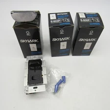 qty=3 Lutron Skylark S-600P-BL Black Single Pole Wall Dimmer Light Switch - NEW