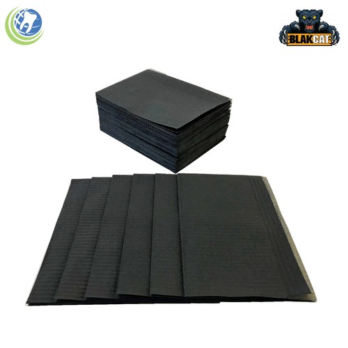 DENTAL DISPOSABLE BLACK BIBS TATTOO PIERCING SURGICAL MEDICAL ABSORBENT 500/BOX - Picture 2 of 4