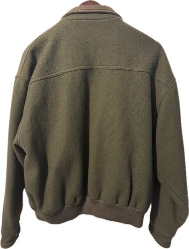 Giacca vintage DEHAN lana BOMBER verde forestale XL made in USA - Foto 2 di 8