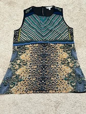 CAbi Womens Shirt Size Medium Multicolor Print Lightweight Flowy Classic Dressy