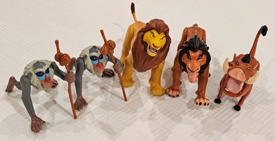 Mattel 1994 Disney The Lion King Battle Action Simba Scar Pumbaa Rafiki figures