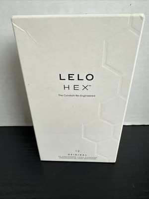 Lelo Hex Re-engineered Lubricated Latex Condoms 12 per pkg EXP 02/27