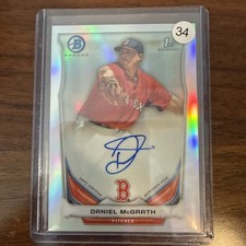 2014 Bowman Prospect Chrome Daniel McGrath #BCAP-DM Auto Boston Red Sox