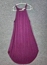 Double Zero Womens Maxi Dress M Purple Halter Neck Keyhole Back Sleeveless