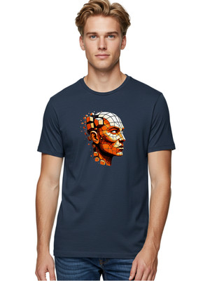 Disintegrating-Head(1) Mens Graphic Tee, 100% Cotton, Casual Summer Wear