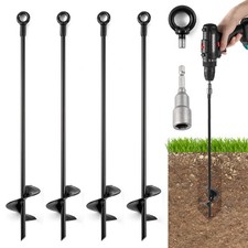 18'' Ground Anchors Screw in Tent Stakes Heavy Duty Earth Anchors - Solid Ste...
