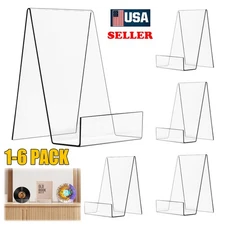 6x Acrylic Book Stand Clear Easel Stand for Display Book Display Holder Accessor