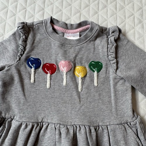 Hanna Andersson Mixie Dress Hanna-Me-Downs Sweater Dress 4Y Gray Long Sleeve - Picture 4 of 13