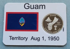 Guam Proof Quarter with theme card