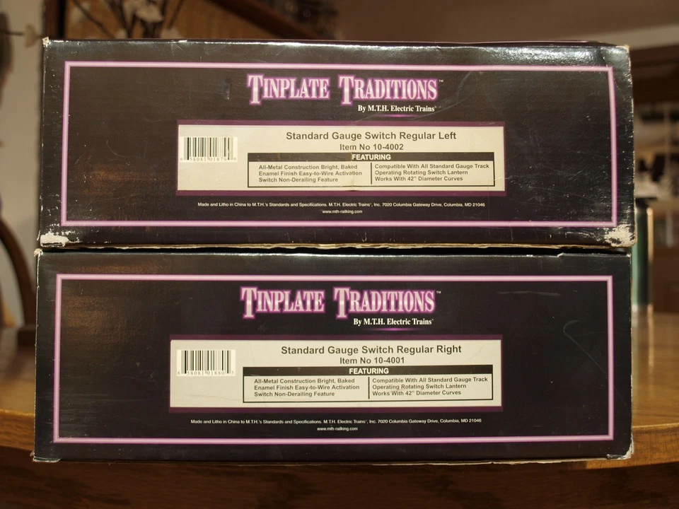 Interruptores estándar 2 MTH Tinplate Traditions 10-4001/4002 regulares derecha/izquierda ¡NUEVO EN CAJA! Foto 4 de 4