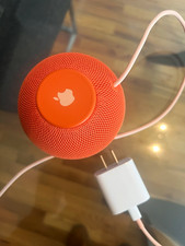 Apple HomePod mini Orange Smart Speaker Wi-Fi Siri Fabric w/ Power Adapter