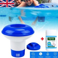 100 Pool Cleaning Tablet + Floating Chlorine Chemical Dispenser For Hot Tub UK