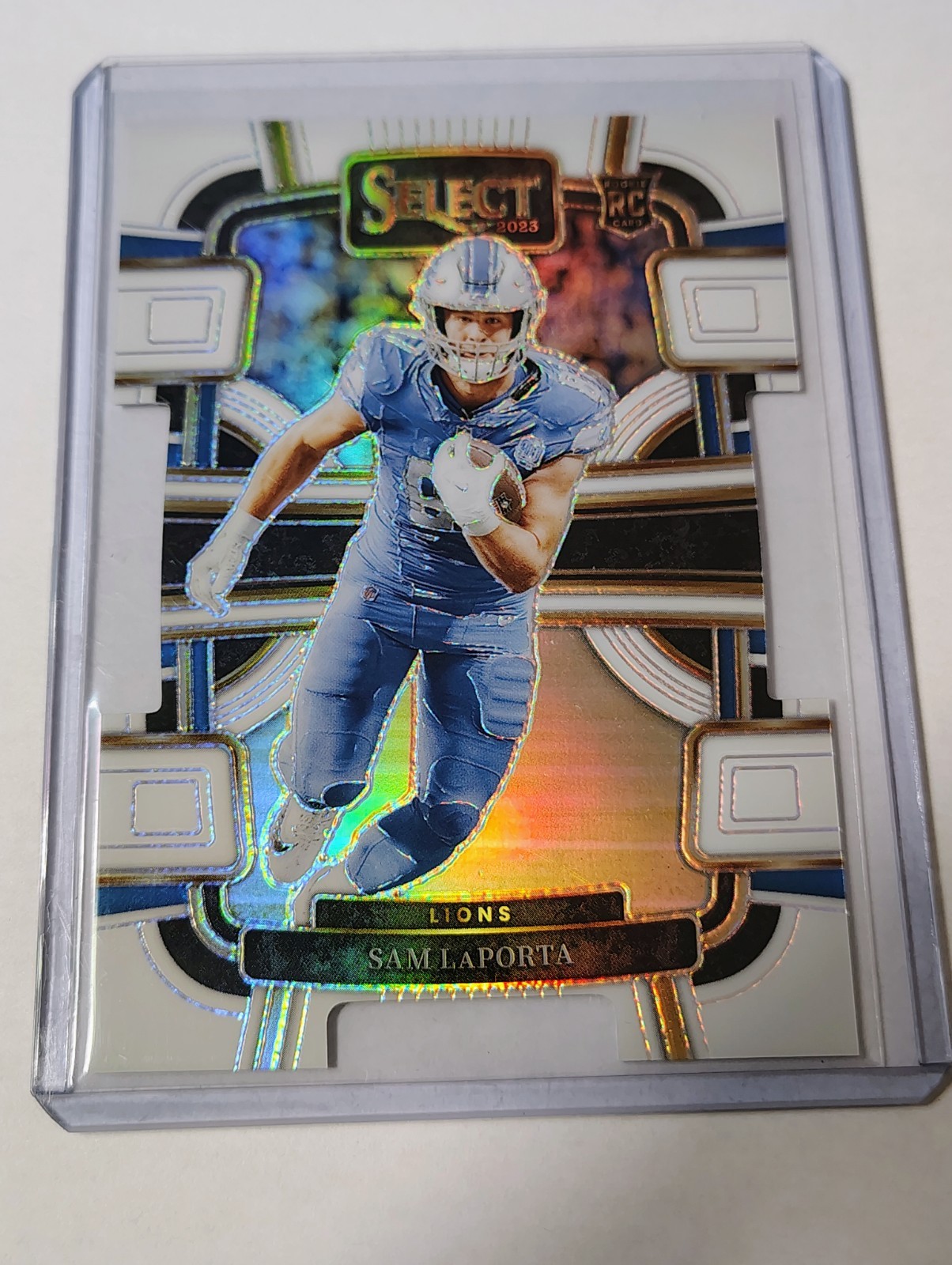 2023 Panini Select Sam LaPorta Concourse White Prizm Die-Cut RC /199 #35 Lions