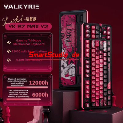 VALKYRIE VK87 MAX V2 LOKI 87-Key 3-Mode Wireless Gaming Keyboard 8K Hz