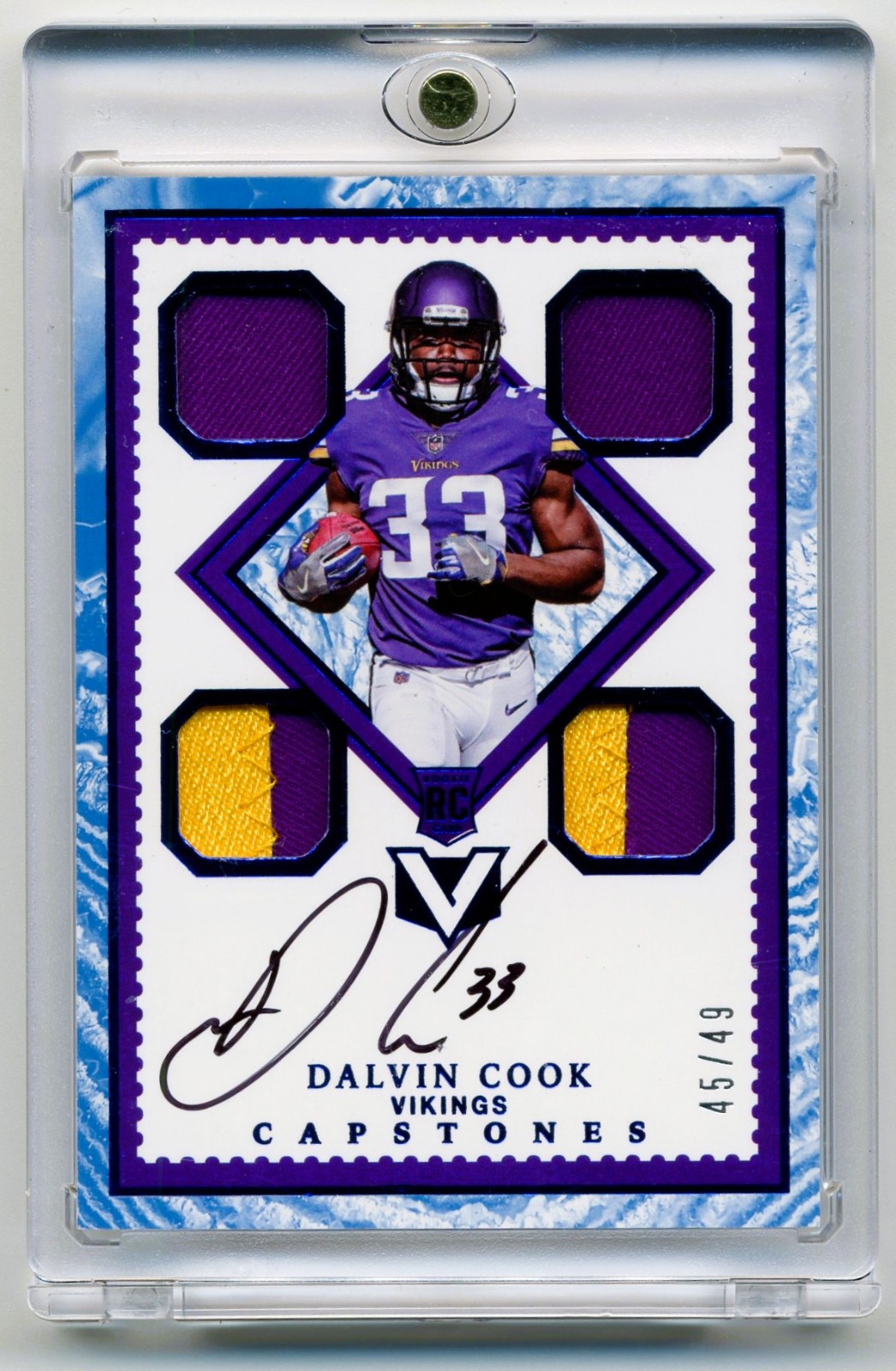 Dalvin Cook Panini Vertex #111 Autograph Relics-Quartz