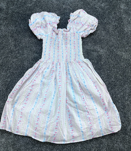Janie and Jack Dress Floral Smocked White Girls Size 10 Lined - Picture 2 of 6