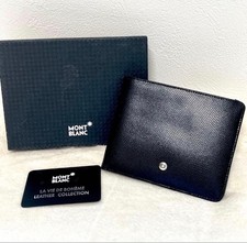 Montblanc Bi-Fold Wallet Black Leather 10cm x 12.5cm x 1.5cm Size Box Included