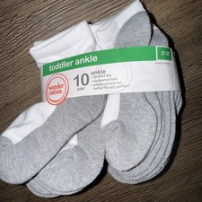 Wonder Nation 10 Pr. Toddler Ankle Socks Size 3T-5T