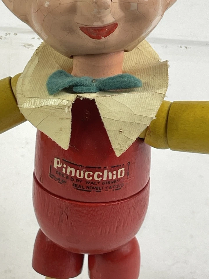 MUÑECA IDEAL WALT DISNEY PINOCHO MADERA ARTICULADA 8" AÑOS 30 Foto 4 de 4