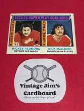 1974-75 Topps - Leaders Rick MacLeish, Mickey Redmond #6 Vintage!🔥FREE SHIP🔥A