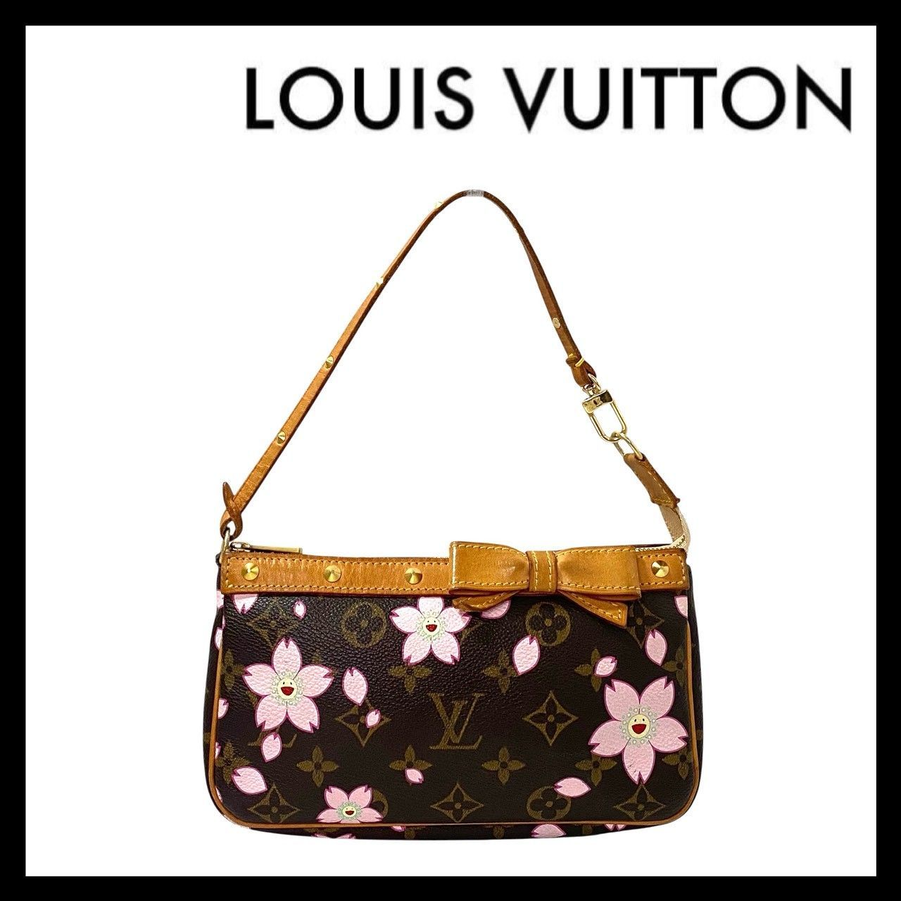 Used LOUIS VUITTON Monogram Cherry Blossom Pochette Accessoires M92006